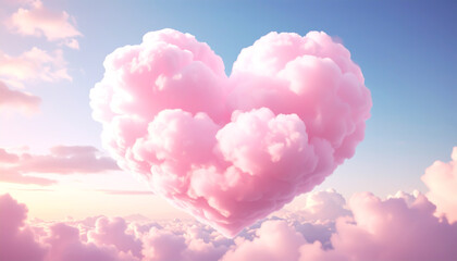 Fototapeta premium Pinke Wolken in Herzform 