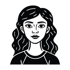 Stylish Woman Portrait Silhouette Illustration