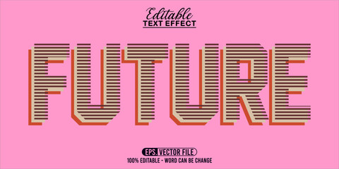 future typography word art illustration, editable text effect © Oktian07