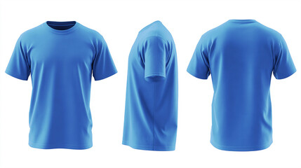 Blackish blue t-shirt mock-up template in ultra HD with three complete views. This t-shirt mock-up ensures your clothing designs look sharp, textured, and market-ready.