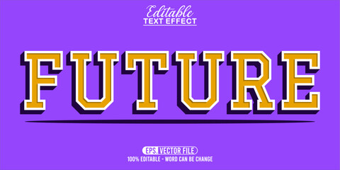 future typography word art illustration, editable text effect