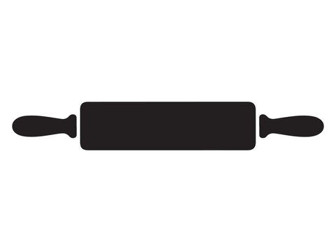 Simple black silhouette of a rolling pin