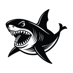 Fierce Shark Silhouette Illustration