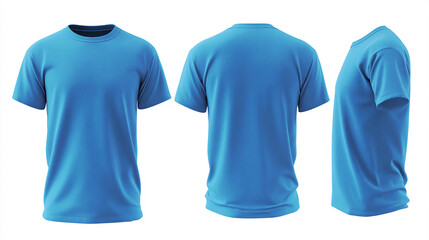 Premium blackish blue t-shirt mock-up template designed for fashion visuals. T-shirt mock-up includes front, side, and back angles for effective branding and marketing presentations.