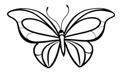 Simple Butterfly Line Art Illustration