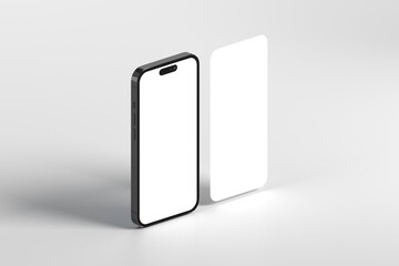 Realistic smartphone with screen isolated on clean background