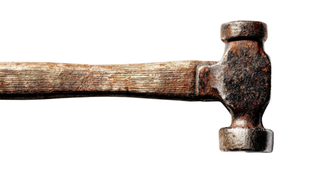 Hammer casting soft shadow isolated on a Transparent background, PNG file.