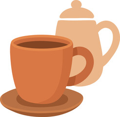Cup of Coffee with Teapot