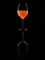 two glasses and orange juice 