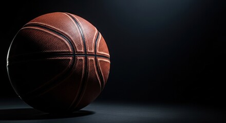 Obraz premium Basketball in dark studio setting