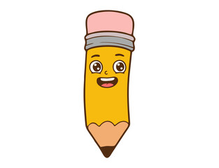 vector cartoon pencil with eraser