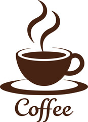 Obraz premium Elegant Coffee Cup Icon with Steam and 