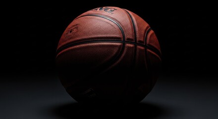 Obraz premium Close-up of a basketball, deep shadows