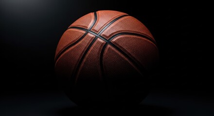 Obraz premium Close-up of a basketball against a dark background
