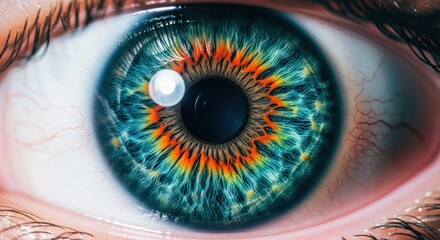 Close-up of a colorful human eye