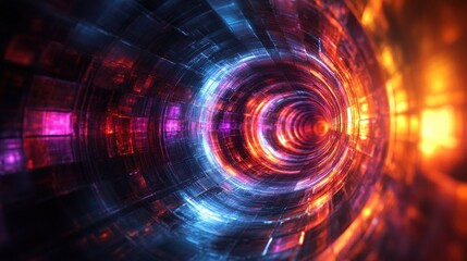 Obraz premium Photonic Crystal Optics: Inverse Opal Refracting Visible Spectra with Bandgap Light Rings & FDTD-Simulated EM Fields - Nanophotonic Art 