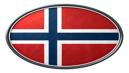 Obraz premium Oval shaped norway flag isolated on transparent background