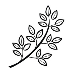 Leafy branch, simple outline.