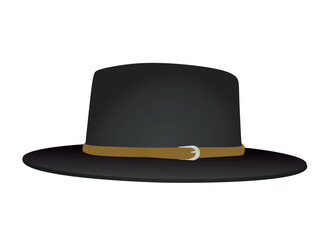 Black modern hat. vector illustration	