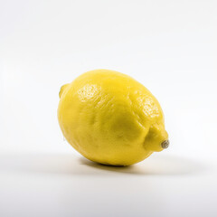 A vibrant yellow citrus fruit, showcasing its textured skin and refreshing essence against a clean, white background.