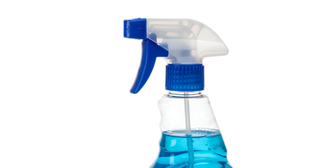Cleaning Spray Bottle Sits Against Transparent Background, Ready for Cleaning Tasks at Home
