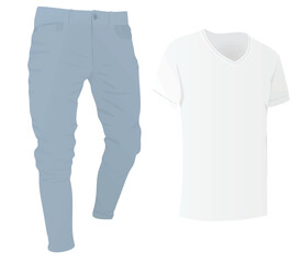 Naklejka premium T shirt and pants. vector illustration 