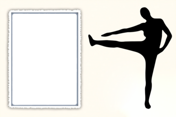 black vector image silhouette modern yoga exercises, beauty, body line art. For use as a brochure template or for use in web design.