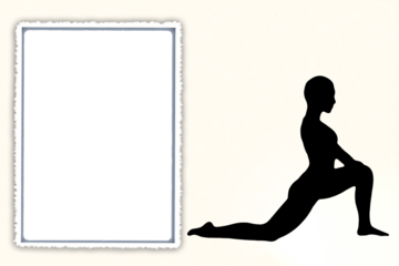 black vector image silhouette modern yoga exercises, beauty, body line art. For use as a brochure template or for use in web design.