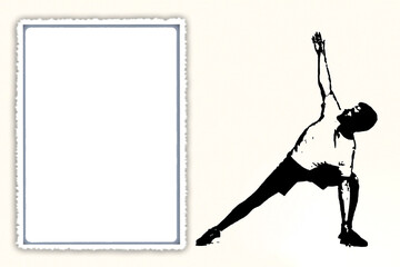 black vector image silhouette modern yoga exercises, beauty, body line art. For use as a brochure template or for use in web design.