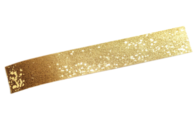 Gold stripe adhesive strip paper on transparent background, png