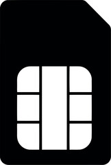 Black sim card icon mobile technology