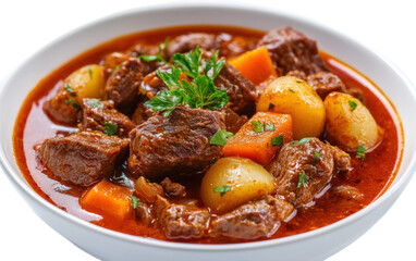 Goulash beef stew on transparent background, png