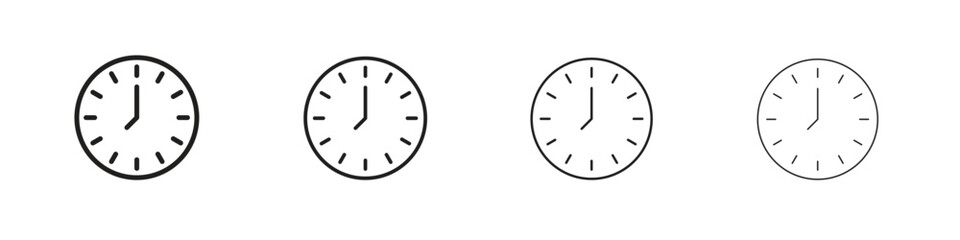 Time icons in black simple line elements.