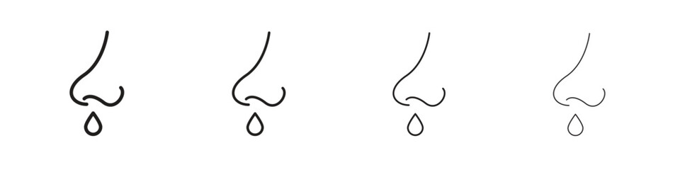 Stuffy nose icons in black simple line elements.
