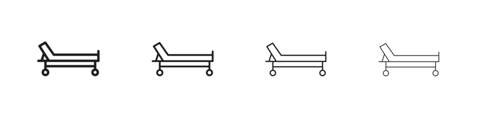 Stretcher icons in black simple line elements.