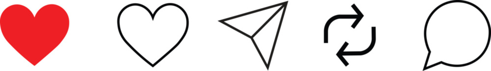 Social media icons vector like comment share save design