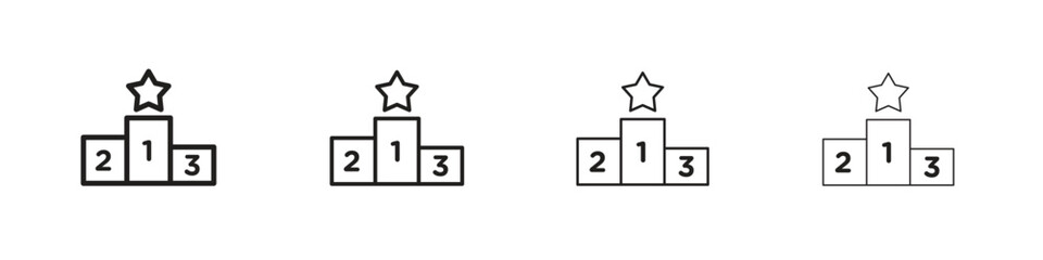 Podium icons in black simple line elements.