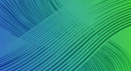 Abstract wavy lines with a vibrant gradient from blue to green creates a modern feel