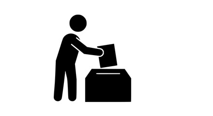 A person throws paper into a box black and white