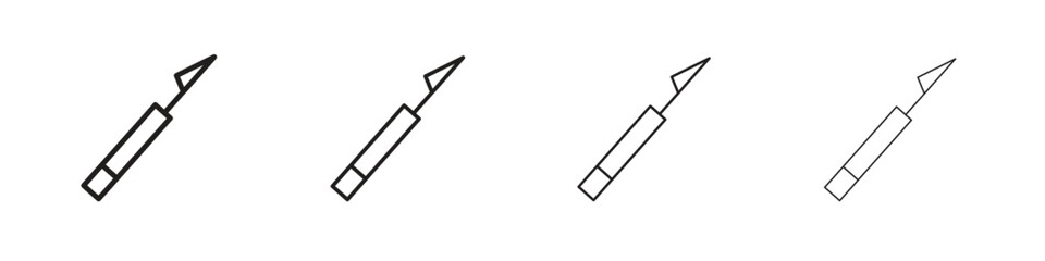 Harpoon icons in black simple line elements.