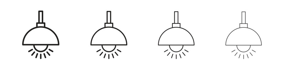 Obraz premium Hanging light icons in black simple line elements.