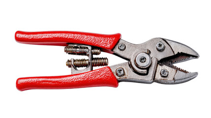 Obraz premium Heavy-duty locking pliers with adjustable jaw background isolated on a Transparent background, PNG file.
