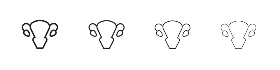 Gynecology icons in black simple line elements.