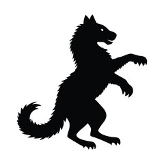 Wolf standing on hind legs