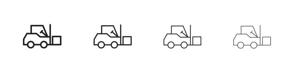 Forklift icons in black simple line elements.