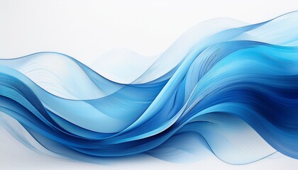 Naklejka premium abstract blue wave flow on white background modern texture