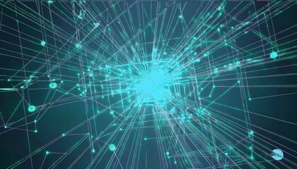 Obraz premium high tech 3d geometric animation of connection systems in motion