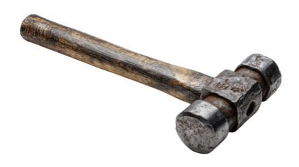 Heavy-duty sledgehammer angled diagonally background isolated on a Transparent background, PNG file.