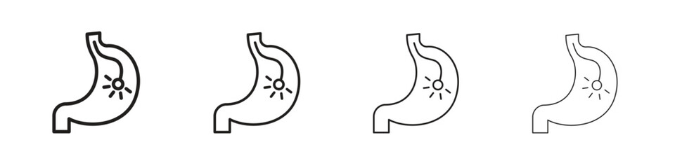Obraz premium Endoscopy icons in black simple line elements.