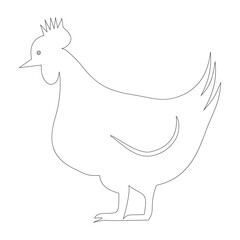 Chicken Hen Line Art